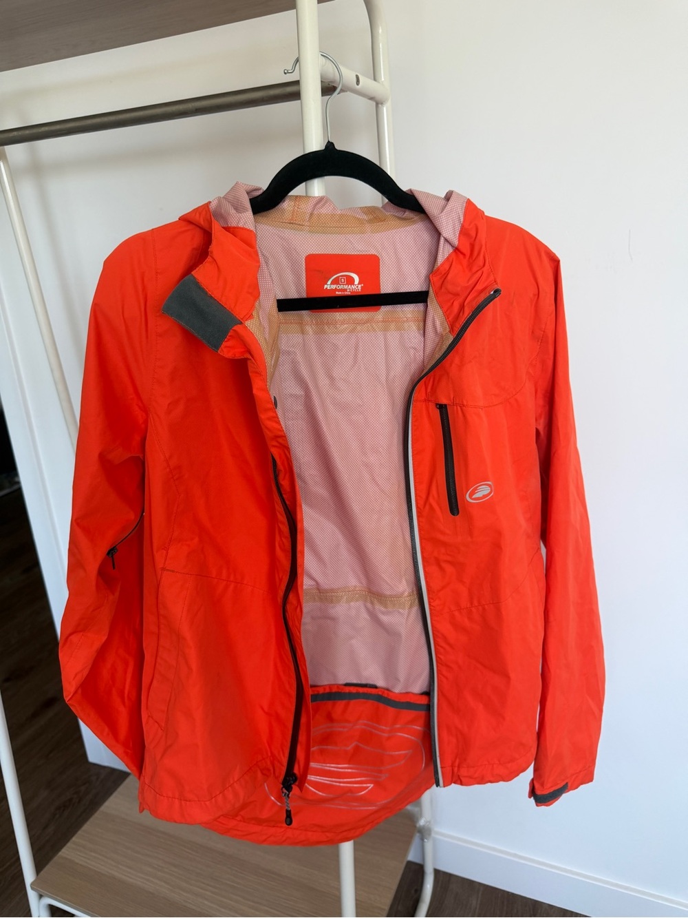 Performance Bicycle Bright Orange Waterproof Cycling Rain Jacket – Hooded, Small